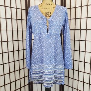Athleta Del Sol Tunic Cover-up Wildflower Blue